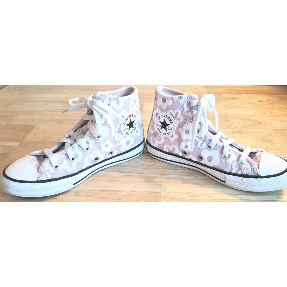 Converse Chuck Taylor All Star Floral Chenille High Top Sneakers Girls Size 1 - Picture 7 of 15